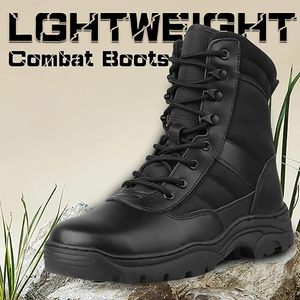 Bottes tactiques pour hommes avec fermeture éclair latérale, légères, 8 pouces, pour le travail en extérieur, la randonnée, antidérapantes - Product Image 4