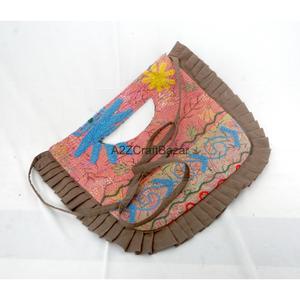 Sac à bandoulière et pochette Kantha pour femme, 100% coton indien, broderie bohème, motif Suzani, fait main, de créateur, pour exposition - Product Image 3