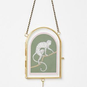 Handmade Stainless Steel Rectangular Hanging Photo <b>Frame</b> With Ornate Corners And Chain For Wall Display - Product Image 2
