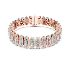 AADIHI JEWELS Pulsera de Lujo para Hombre, Chapada en Rodio, con Diamante Cultivado en Laboratorio de Corte Ovalado en Oro Rosa, Certificada por IGI, Clásica para Uso Diario - Product Image 3