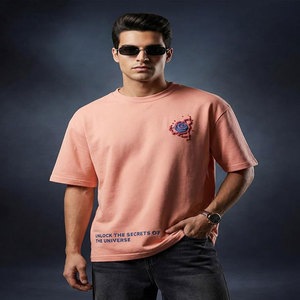 เสื้อเชิ้ตแขนสั้นลำลองผู้ชายสีแดงเลือดหมู พิมพ์ลายดิจิทัล โลโก้รูปคลื่นด้านหลัง ทรงปกติ ผ้าถักนิตติ้ง 100% ผ้าฝ้าย ป้องกันรอยยับ ซักแห้งเร็ว - Product Image 2