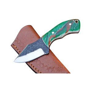 Cuchillo de Desollado de Damasco Hecho a Mano Directo de Fábrica – Cuchillo EDC para Camping con Mango de Resina - Product Image 1
