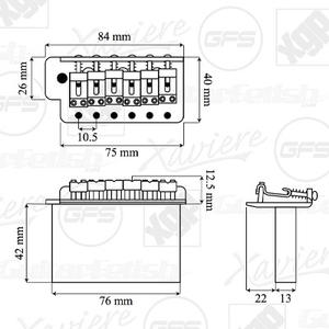 Pont de Tremolo pour Guitare Électrique Noir D46BB Fabriqué en Corée – Pièce et Accessoire pour Instruments à Cordes - Product Image 5