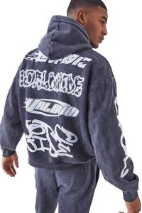 Survêtement personnalisé pour hommes lavé à l'acide ensemble de jogging réversible coupe-vent avec fermeture à cordon imprimé de décoloration solaire pour la saison d'hiver - Product Image 5