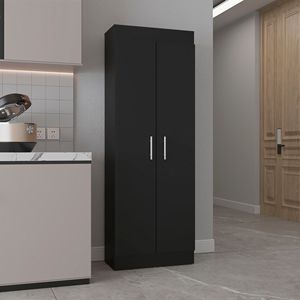 Armadio da Cucina Nero con 5 Ripiani per Dispensa - Product Image 1
