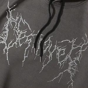 Customized Heavy Cotton Men's Hoodie Breathable Custom Logo Oversize Rhinestone Men's Hoodie <b>Zip</b> <b>Up</b> <b>Hoodies</b> For Men And Women - Product Image 6