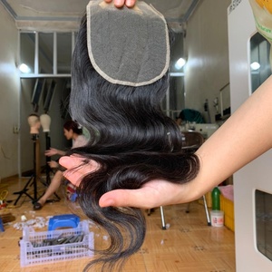 Extensiones de cabello humano virgen vietnamita con cierre de encaje HD fino, paquete de cabello con cierre, precio al por mayor - Product Image 1