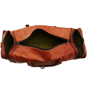 Premium Luxury Casual Black Genuine Leather Duffle <b>Bag</b> <b>Men</b> Large <b>Weekend</b> Travel Gym Sports Water Resistant Polyester - Product Image 3