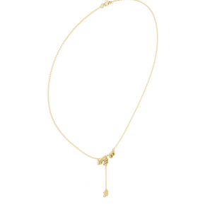 Collier à pampilles en or jaune avec breloques en diamant de laboratoire, collier pour femme, bijoux fins élégants - Product Image 2