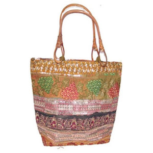 Handcrafted Wooden Handle Ethnic Hand Bag Traditional Boho Chic Tote Purse Stylish Handmade <b>Shoulder</b> Bag for Women Festival - Product Image 2