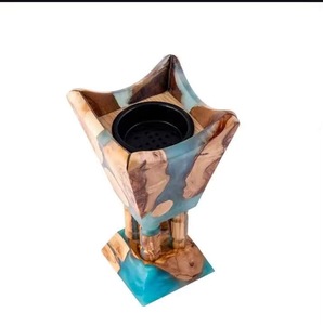 Brûleur d'encens en résine en forme d'étoile, diffuseur d'aromathérapie à grain de bois, support de bougie - Product Image 6