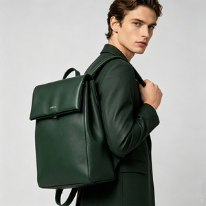 New Unisex High Quality Pu <b>Leather</b> Business <b>Backpack</b> Waterproof Anti Theft <b>Large</b> Capacity Designed For Men - Product Image 1
