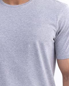 เสื้อยืดพรีเมียมสีเทาเมลันจ์ แขนสั้น คอกลม สีเทาเฮเธอร์ ผ้าคอตตอนผสมคุณภาพสูง เสื้อยืดลำลอง สกรีนโลโก้ได้ - Product Image 3