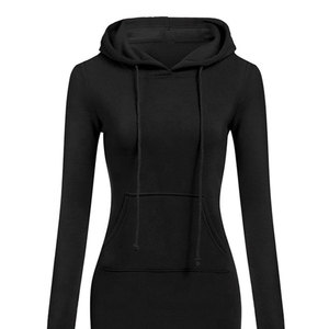 Custom Women Hoodie <b>Dresses</b> With Drawstrings Wholesale Women Long Sleeve Over size Pullover Hoodies <b>Dress</b> With LOW MOQ - Product Image 3