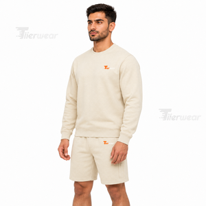 Ensemble sweat-shirt et short pour homme, tenue décontractée de sport et de rue, léger, personnalisable, OEM, marque privée, fournisseur d'usine - Product Image 2