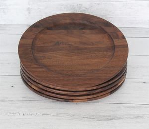 Plato de madera premium con superficie lisa para servir comida con elegancia y decorar la mesa - Product Image 1