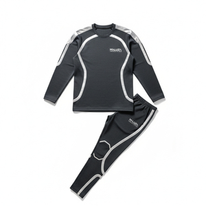 Conjunto deportivo de compresión para hombre de 2 piezas, ropa térmica para gimnasio, traje de entrenamiento atlético para correr y trotar - Product Image 1