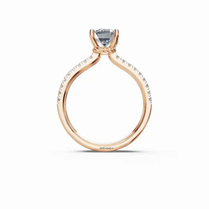 Anillo de Compromiso con Diamante Corte Esmeralda, Chapado en Rodio, Clásico, Certificado por IGI, Regalo para Mujer, Oro 10K 14K 18K, Plata 925 935 - Product Image 4