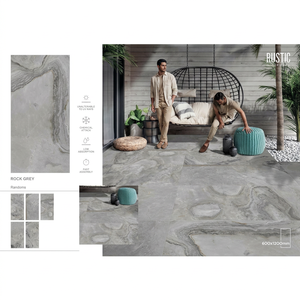 Carreaux de porcelaine gris mat Vistaar Rock 600x1200mm 12mm d'épaisseur, aspect pierre antidérapant, pour sols et murs, projets intérieurs - Product Image 1