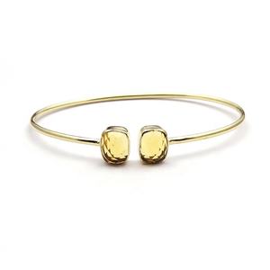 Bracelet en topaze bleue de créateur avec pierres précieuses plaqué argent forme rectangle bracelet jonc ouvert sur le devant bijoux faits à la main pour anniversaire - Product Image 6