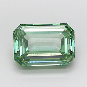 Diamant cultivé en laboratoire CVD HPHT, taille émeraude, vert vif fantaisie, certifié IGI, pierre pour la fabrication de bijoux fins - Product Image 1
