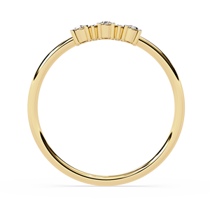 แหวนหมั้นและแหวนแต่งงานเพชรทรงรีและทรงกลมแบบมินิมอล ทองคำขาว 14K สำหรับผู้หญิง - Product Image 3