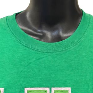 T-shirt vert à imprimé graphique pour femme, manches courtes, décontracté, en coton, style streetwear, vêtement à motif lettres grecques - Product Image 5