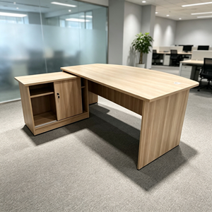 Bureau de direction moderne en bois avec armoire de rangement, mobilier de bureau autonome au design contemporain, usage commercial, système de bureau AY 1 - Product Image 1