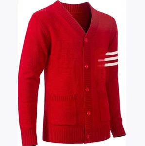 Men Button Knitted Plus Size <b>Sweater</b> Wholesale 100 Acrylic With Stripes Custom Sorority Fraternity Women - Product Image 4