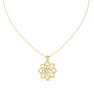MINIMALIST LAB GROWN CUT DIAMOND <b>PENDANT</b> SET 18KT <b>SOLID</b> YELLOW <b>GOLD</b> RHODIUM PLATED ENGAGEMENT WEDDING PARTY VALENTINE GIFT - Product Image 3