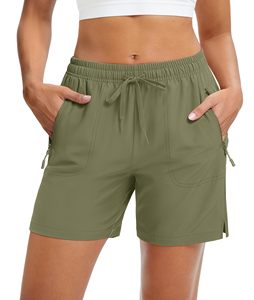 Women Hot Shorts Breathable Mid Waist Drawstring Sporty Sweat <b>Coloured</b> Pockets Summer Running Yoga Workout Hiking Fitness Quick - Product Image 1