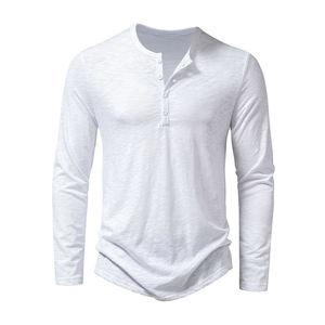 Camiseta de Manga Larga de Doble Capa con Diseño Serigrafiado, Camiseta de Algodón de Manga Larga, Camisa Formal Profesional para Hombre con Cuello Redondo - Product Image 1