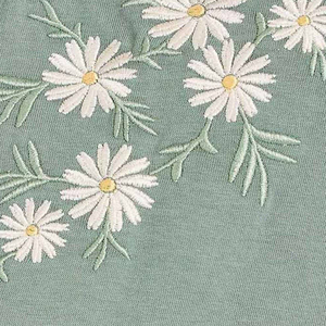 T-shirt pour femmes avec broderie florale, coton doux, coupe ample, mode décontractée, streetwear, vêtements d'été - Product Image 6