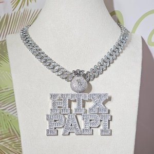 Collier pendentif personnalisé Hip Hop Iced Out avec nom, pendentif lettre en Moissanite, bijoux Bling pour hommes et femmes - Product Image 4