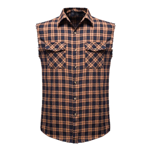 T-shirt en flanelle personnalisable pour homme, coupe ample, design uni, respirant, tricoté, doux, sans manches, printemps, haute qualité - Product Image 1