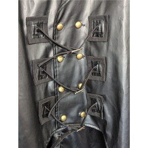 <b>Gothic</b> Black Faux Leather Steampunk Trench Coat Belted <b>Jacket</b> Wholesale Dressing High Sell 2026 - Product Image 4