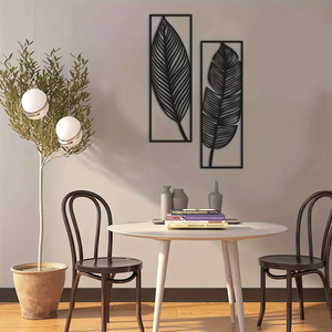 CIFbuy Set di decorazioni da parete in ferro botanico vintage con foglie tropicali stampate floreali per soggiorno, camera da letto, cucina, bagno - Product Image 2