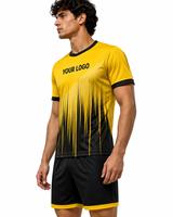 Conjunto de Camiseta de Fútbol Sublimada para Hombre, Manga Corta, Poliéster que Absorbe la Humedad, Uniforme de Fútbol con Cuello Redondo, Corte Regular