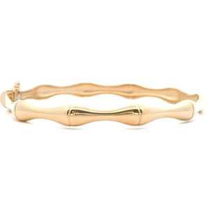Bamboo <b>Bracelets</b> Minimalist Solitaire <b>Cuff</b> Everyday Wear Delicate Nature Inspired Bangles For Women 14K 18K Solid Gold Wholesale - Product Image 5