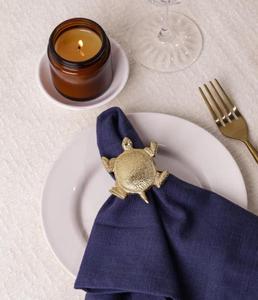 Golden <b>Turtle</b> Napkin <b>Rings</b> Round Brass Wedding Table Decor Glam Style Durable 4.5cm Width - Product Image 5