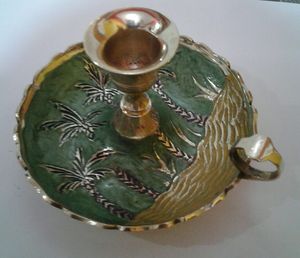 <b>Brass</b> Enamel Colored Handmade Home Decoration Candle <b>Holder</b> - Product Image 3