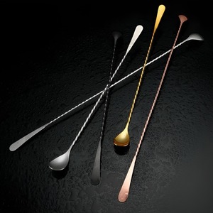 Cuillère de bar en acier inoxydable la plus vendue, style japonais, avec extrémité en forme de goutte, cuillère à mélanger en acier inoxydable, agitateur à café, pilon de bar - Product Image 1