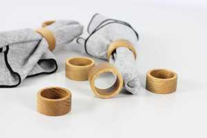 Anneaux de serviette décoratifs faits à la main de style américain en bois, designs personnalisés, durables, élégants, finition rustique, écologiques, en stock - Product Image 3