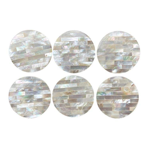 แผ่นรองแก้วมุกเปลือกหอยอินเดียทำมือ คุณภาพพรีเมียม สไตล์ยุโรป ทนทาน ลายนูนแบบพิมพ์ - Product Image 2