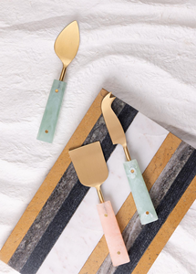 Juego de Servidores de Ensalada de Acero Inoxidable de Alta Calidad, Chapados en Oro, con Mango de Resina Color Durazno, para Uso en Mesas de Restaurante, en Oferta - Product Image 4