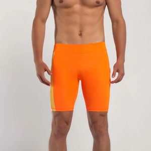 Pantalones cortos de compresión de tela elástica y de soporte, color naranja, para hombre, precio económico, OEM personalizado. - Product Image 1