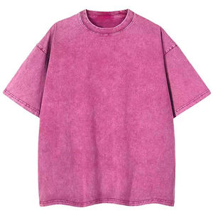 เสื้อยืดโอเวอร์ไซส์ทรงลำลองสำหรับผู้ชาย ผ้าคอตตอน 100% ล้างสีแบบแอซิดวอช สวมใส่สบาย รุ่นใหม่ล่าสุดสำหรับฤดูร้อน รับสกรีนโลโก้ - Product Image 4