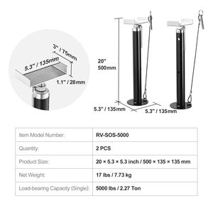 Supporti Regolabili per Camper con Capacità di 5000 Libbre, Stabilizzatori Scorrevoli da 20'-48' per Sistemi RV - Product Image 6