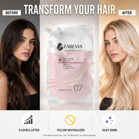 Nouvelle poudre décolorante pour cheveux Boda 2026 du fabricant ZAREVIA Pink Care, permanente, à l'huile d'argan et aux protéines, minimise les dommages du cuir chevelu, rehausse 9 tons de cheveux