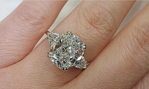 Oval Cut 5 CT Filled Natural Diamond Engagement <b>Ring</b> 18K Gold Classic Style Unisex for Certified Trendy Jewelry - Product Image 6